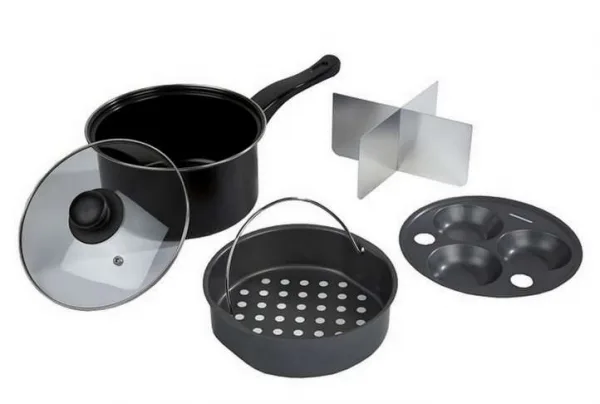 Divided saucepan, poacher, steamer & more - image 3