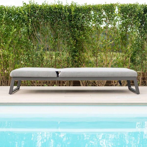 Maze rattan allure sun lounger, flannel grey