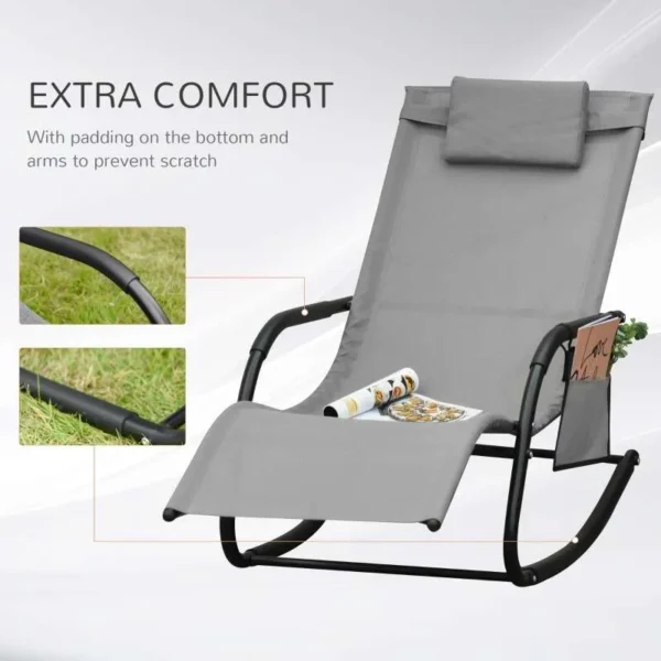 Outsunny Rocking Lounger, Black
