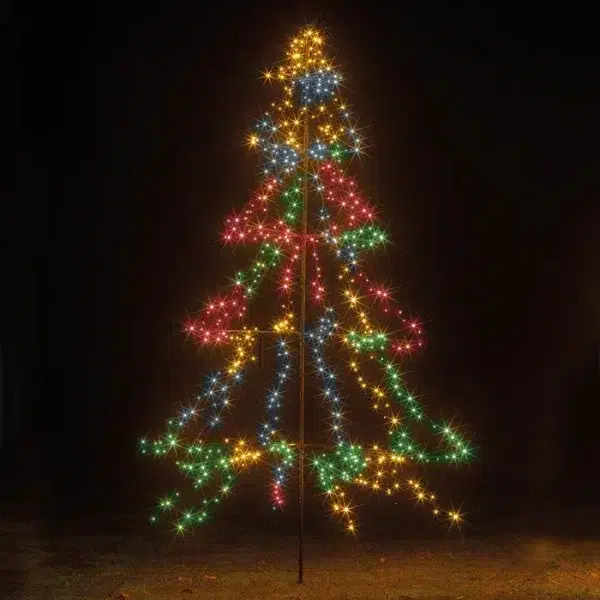 Multi-coloured outdoor led tree tower, 135cm
