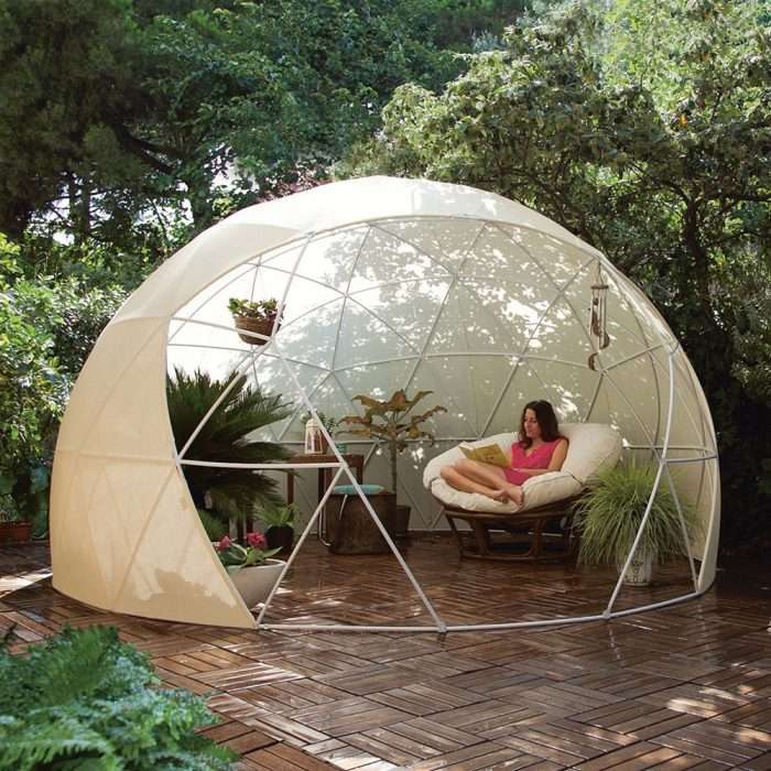 Garden igloo dome with pvc cover - easy to build