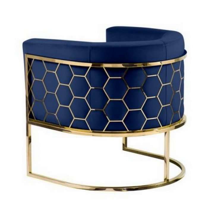 Alveare tub chair brass & royal blue