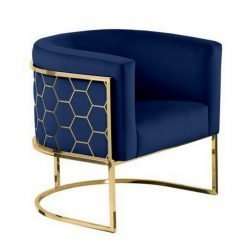 Alveare Tub Chair Brass & Royal Blue