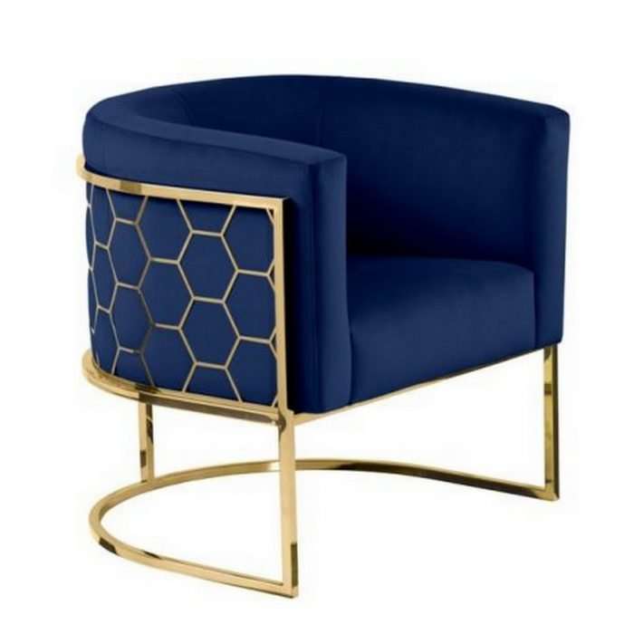 Alveare tub chair brass & royal blue