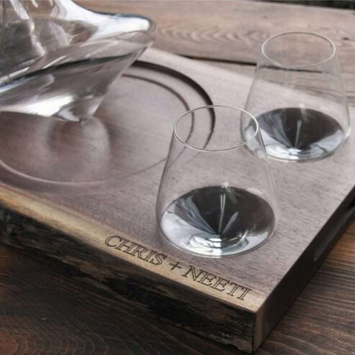 Personalised revolving decanter & glasses