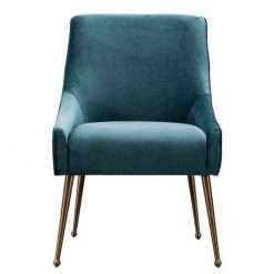 Mason Dining Chair Peacock, Brushed Gold Legs