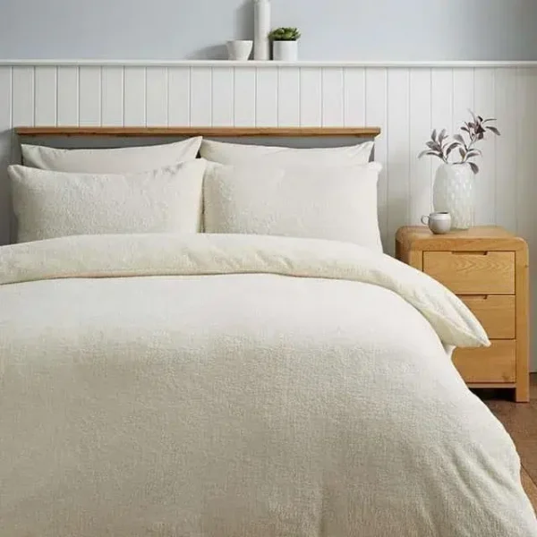 Supersoft cuddle fleece duvet set, cream