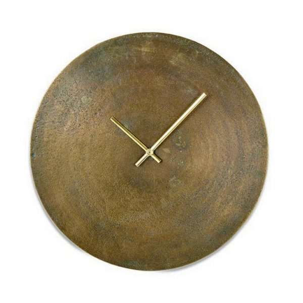 Okota wall clock, antique brass