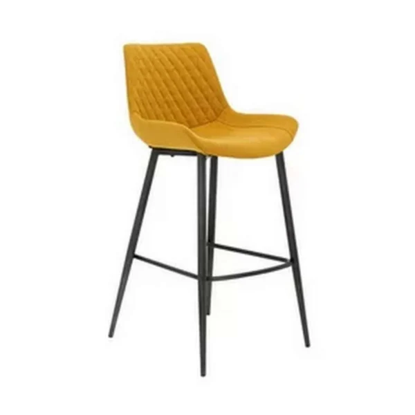 Moon bar table and 4 rocket bar stools, burnt orange