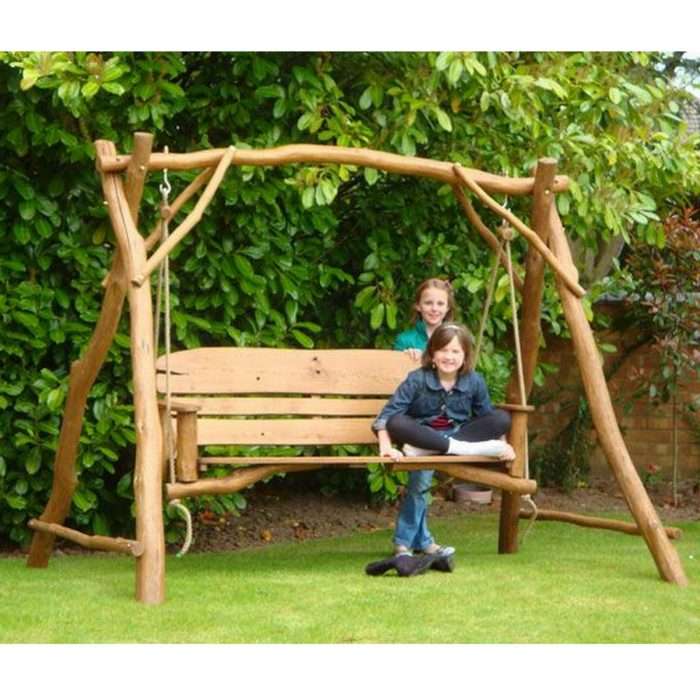 Oak 3 seater garden swing seat