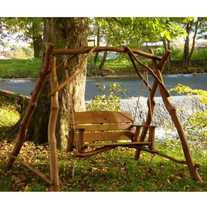 Oak 3 seater garden swing seat