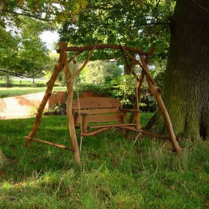 Oak 3 seater garden swing seat