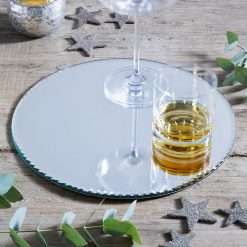 Round Glass Mirrored Charger, 30cm