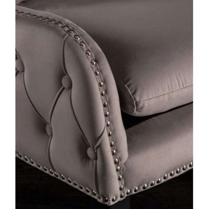 Margonia armchair velvet & deep button, dove grey