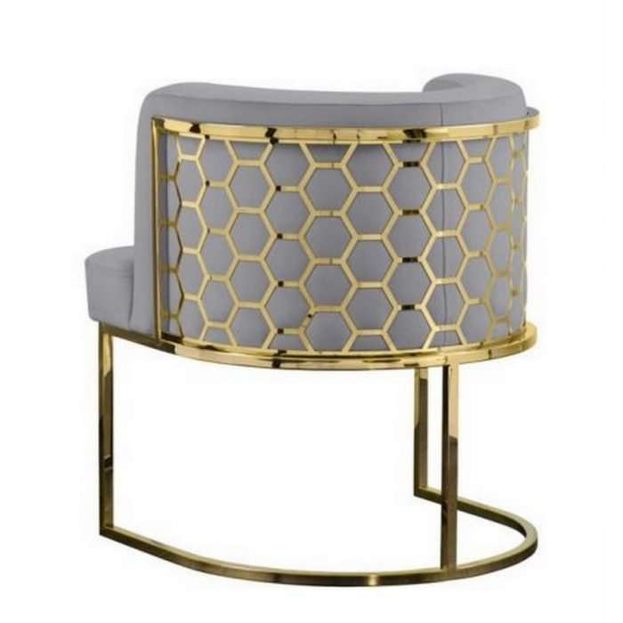 Alveare tub chair brass & silver