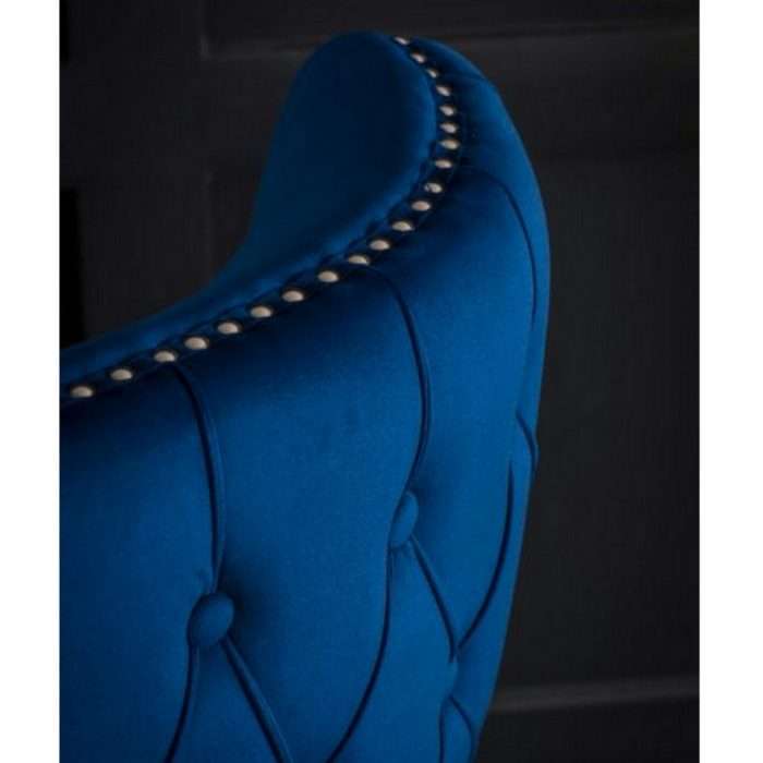 Margonia armchair velvet & deep button, ink blue