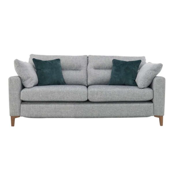 Uniqa 3 seater fabric sofa, natural smoke wood