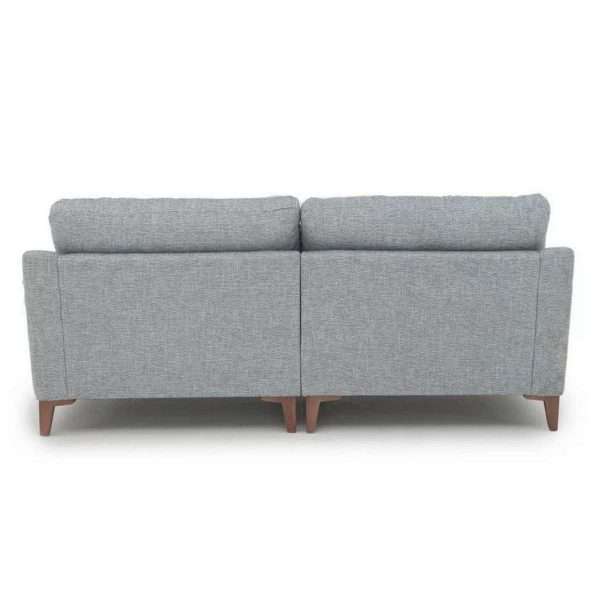 Uniqa 3 seater fabric sofa, natural smoke wood