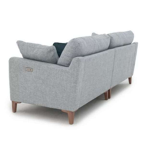 Uniqa 3 seater fabric sofa, natural smoke wood