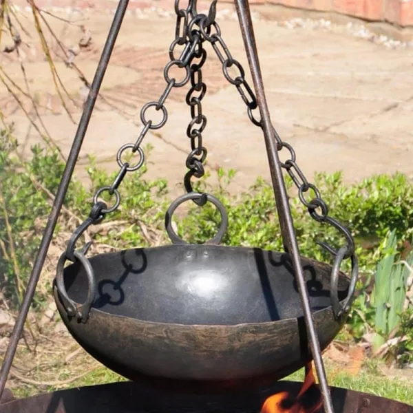 Kadai cooking bowl with 3 chains, 36cm