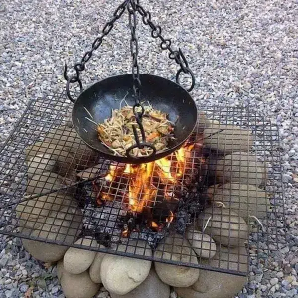 Kadai cooking bowl with 3 chains, 36cm