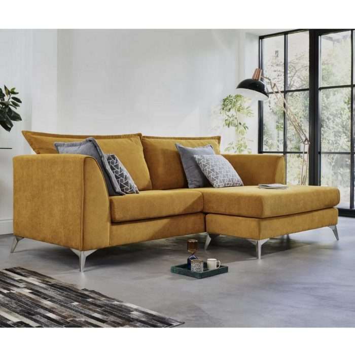 Lolly 4 seater reversible chaise sofa, sorrento mustard