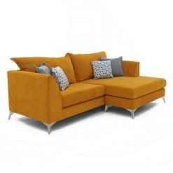 Lolly 4 Seater Reversible Chaise Sofa, Sorrento Mustard