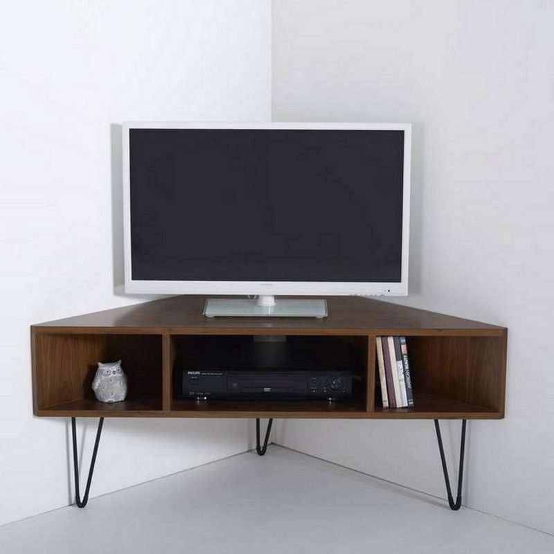 Watford vintage corner tv unit, walnut veneer