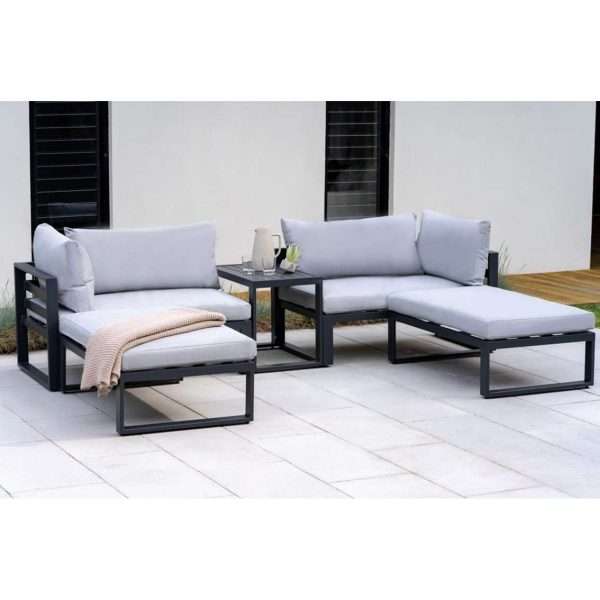 Santorini, lounge set with side cushions, grey