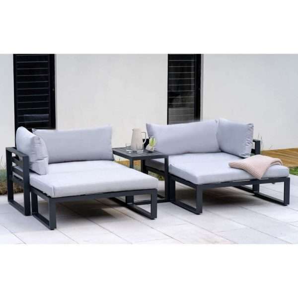 Santorini, lounge set with side cushions, grey