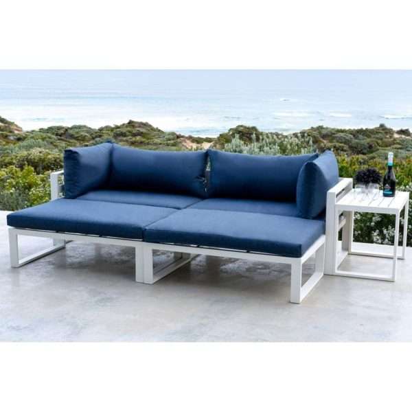 Santorini blue lounge set with side cushions