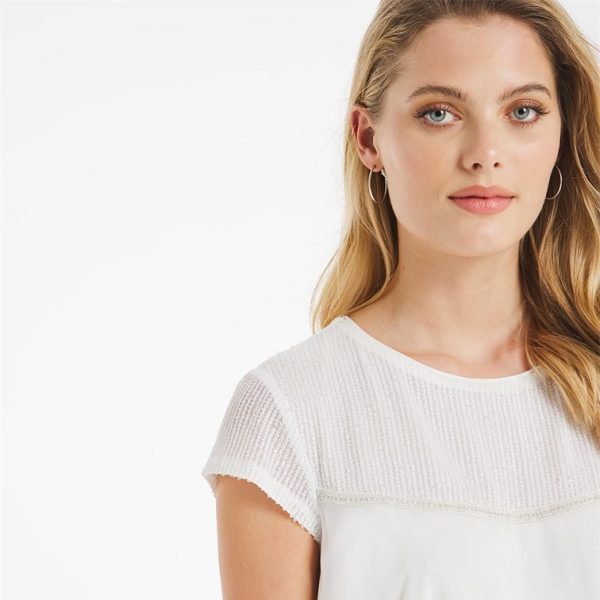 Joanna hope contrast sequin blouse, ivory