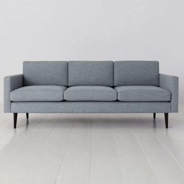 Swyft 3 seater sofa in a box, linen, seaglass