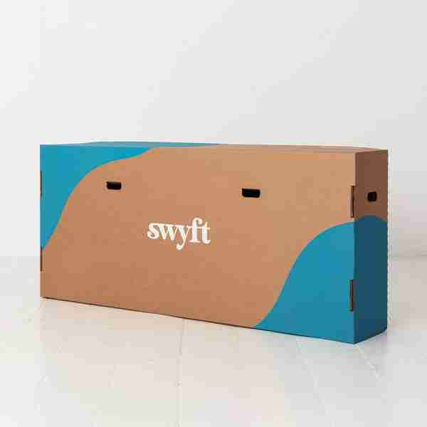 Swyft 3 seater sofa in a box, linen, seaglass