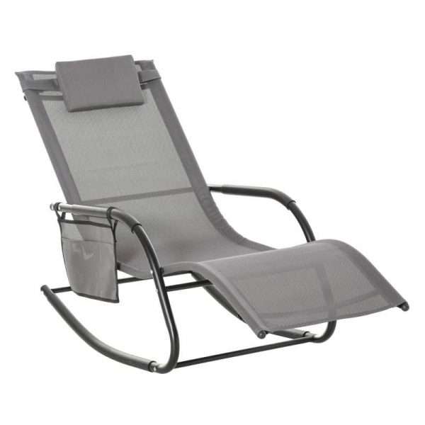 Outsunny rocking lounger, black