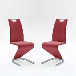 2 x Amado Dining Chair, Bordeaux Faux Leather