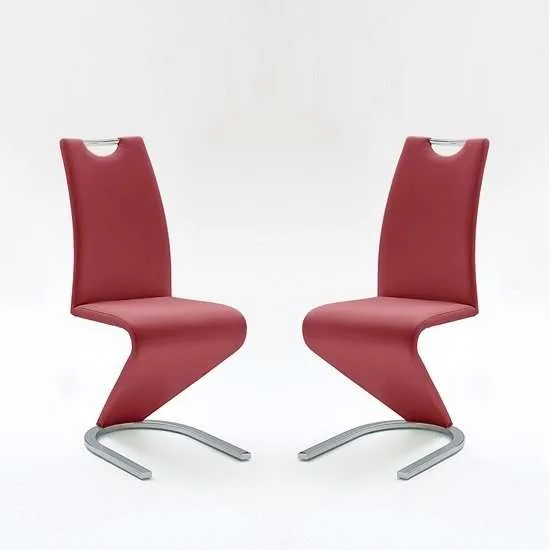 2 x amado dining chair, bordeaux faux leather