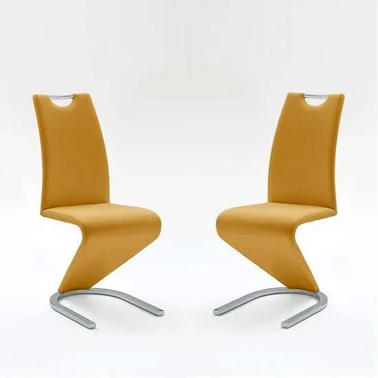 2 x amado dining chair, curry faux leather