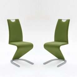 2 x Amado Dining Chair, Olive Faux Leather