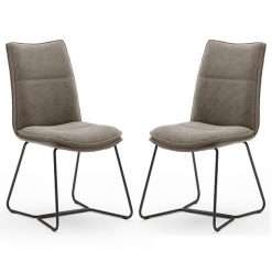 2 x Ciko Fabric Dining Chairs, Cappuccino