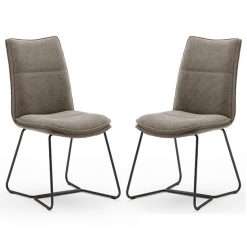 2 x Ciko Fabric Dining Chairs, Cappuccino