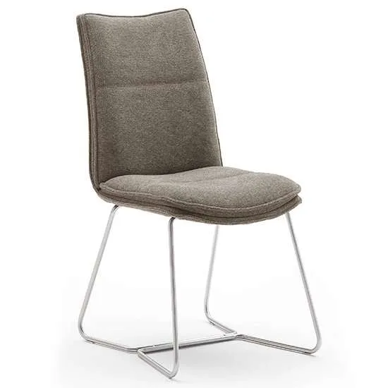 1 x ciko fabric & brushed steel dining chairs, cappuccino