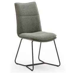 2 x Ciko Fabric Dining Chairs, Olive