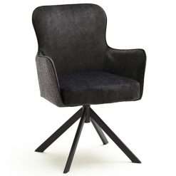 Hexo 360° Swivel Fabric Dining Chair, Anthracite