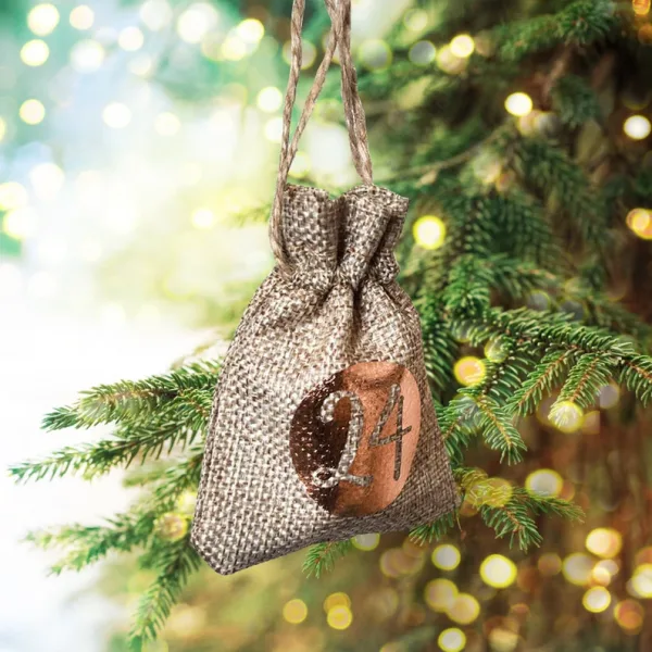Christmas reusable advent calendar tree hanging sacks