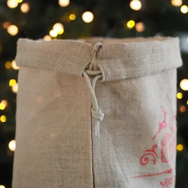 Personalised jute fabric santa sack, 80cm