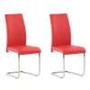 Monaco PU Leather Dining Chairs, Pillar Red