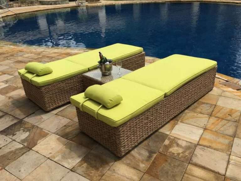 2 x montana rattan sun loungers & free table