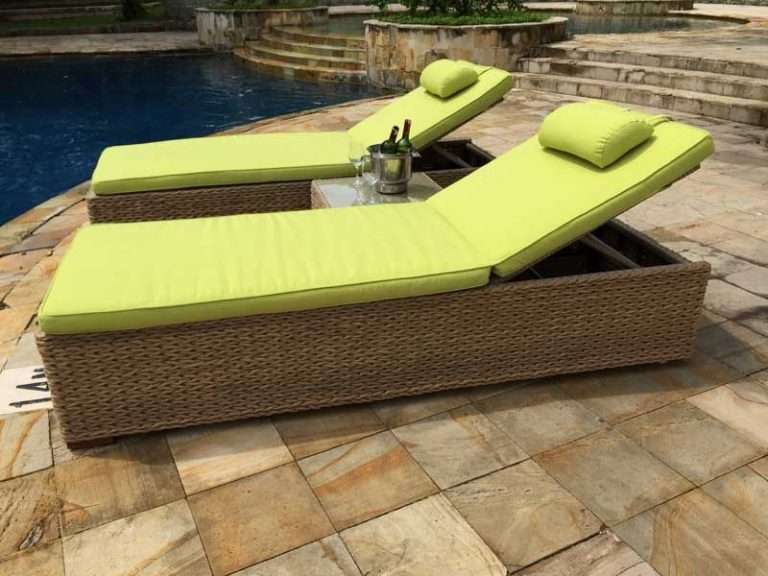 2 x montana rattan sun loungers & free table