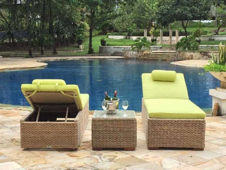 2 x montana rattan sun loungers & free table